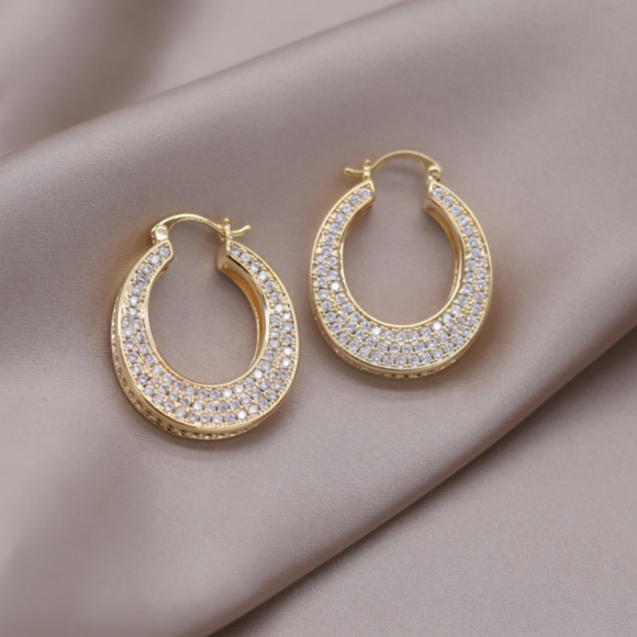 14k gold diamond earrings - Picture 6 of 9
